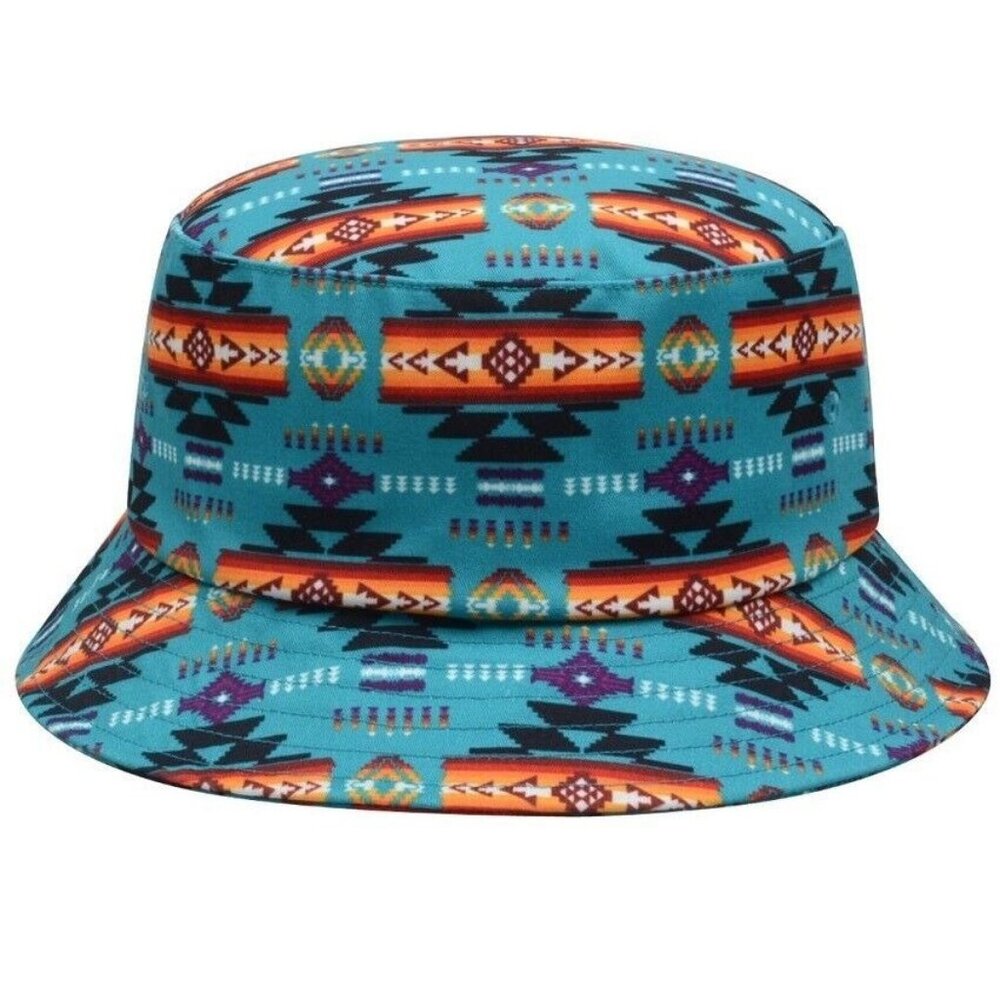 New Mint Aqua Bucket Hat Adult Southwest Aztec Summer Outdoor Hunting One Size